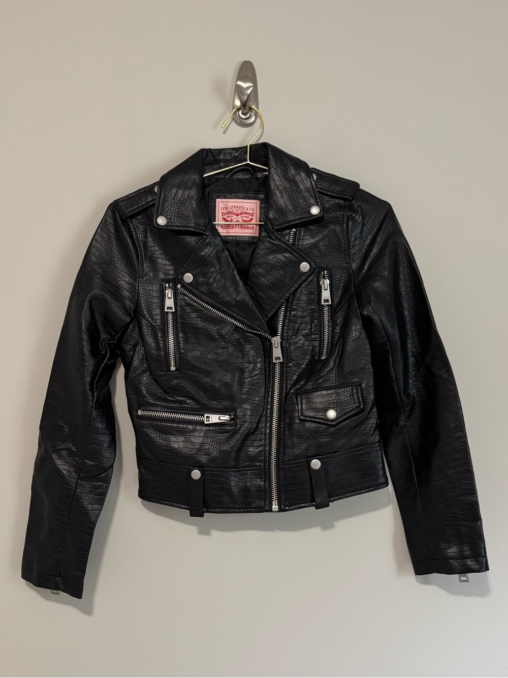 Levi’s Faux Leather Croc Pattern Moto Jacket